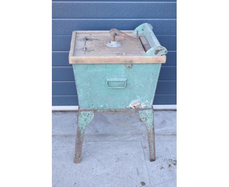 A vintage Jiffy clothes washer set on metal stand. See photos for condition. 83cm tall. 
