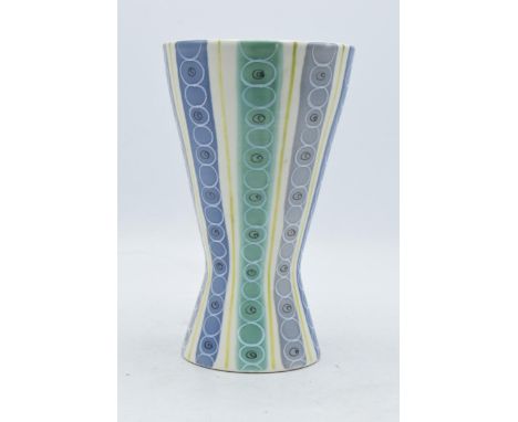 Poole Pottery Freeform flared waist vase in the 'PLT' pattern, shape 714, H 19.5cm. In good condition with no obvious damage 