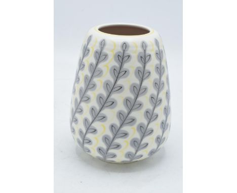 Poole Pottery Freeform vase in the 'YFI' pattern, shape 634, H 14cm. In good condition with no obvious damage or restoration.