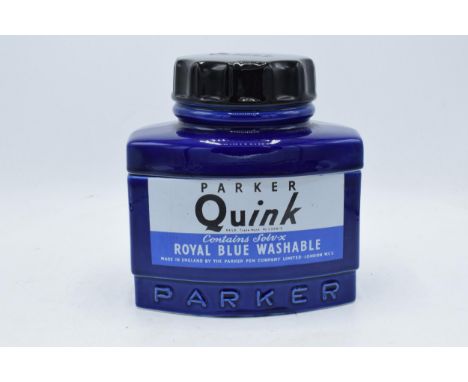 Parker 'Quink' ceramic display bottle / storage jar. 19cm tall. In good condition. 