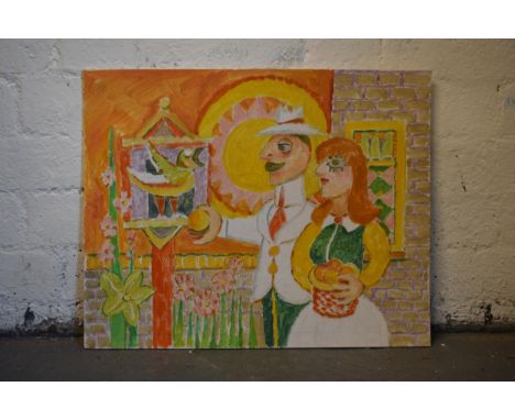 Vincent Bennett (Plymouth 1910-1993), oil on canvas panel, 'The Gilded Cage', 51cm x 41cm, unframed. ARR applies.Provenance: 