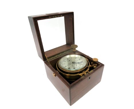A Two Day Marine Chronometer, mid XX Century, by Thomas Mercer Ltd, St Albans, number 19364, the silvered dial with Roman num