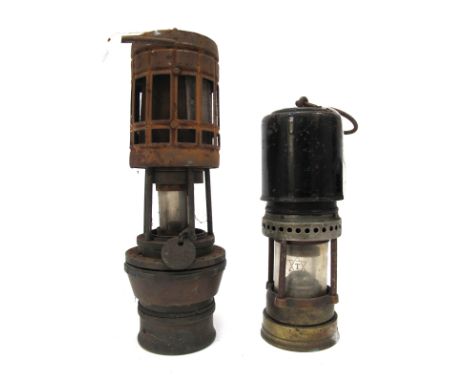 A Hailwood &amp; Ackroyd Ltd 01B Plus ADC Miners Lamp, with numbered counter, 39cm high including suspension hook; A Best's S