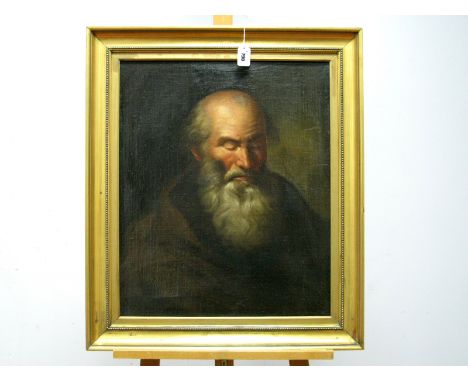 CONTINENTAL SCHOOL (XIX Century) Portrait of a Bearded Monk Asleep, oil on canvas, unsigned, 57 x 46cm.