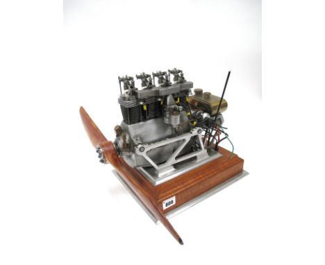 A 1:4 Scale Model of an Inline Four Cylinder 62cc De Haviland Gipsy Mk 1 Aero Engine, liquid fuelled, propeller span 19", eng