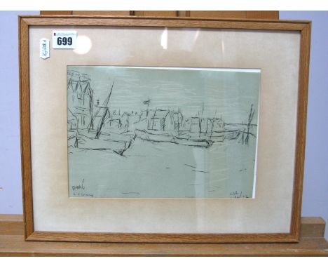 AFTER LAURENCE STEPHEN LOWRY (1887-1976) *ARR Deal (Study for the Beach), print, blind stamp, signed in blue ink bottom left,