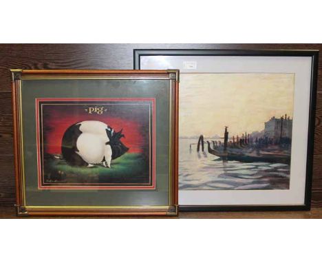 PIG
framed print, together with another print