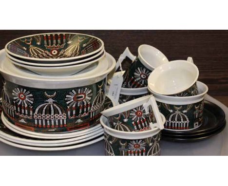 SELECTION OF 'MAGIC CITY' PORTMEIRION BY SUSAN WILLIAMS-ELLIS
including a turren and cover, three ramakins, plates, two cups,