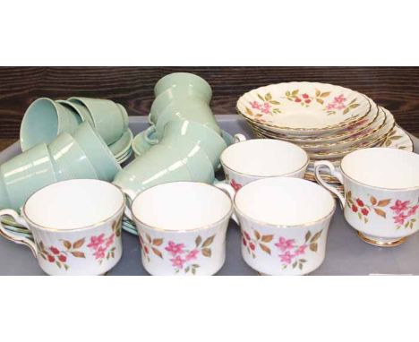 KEITH MURRY STYLE COFFEE CUPS AND SAUCERS
together with a royal stafford part tea set
