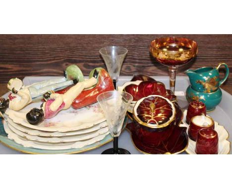 LOT OF MIXED CERAMICS 
including carltonware, royal albert part tea set etc ( 2 trays )