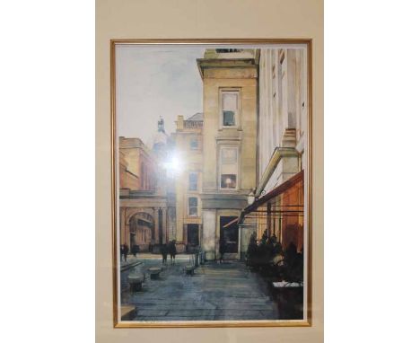 * GERARD M BURNS,
ROYAL EXCHANGE SQUARE
colour lithograph, signed and numbered 139/850
image 47cm high x 32cm high
Mounted, f