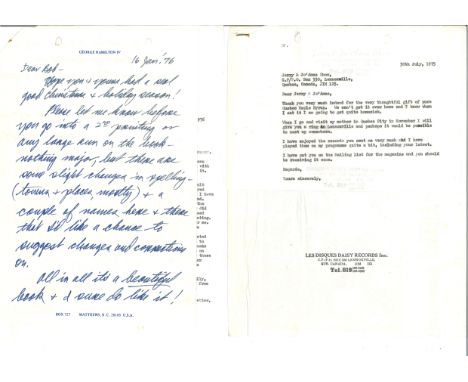 Assorted signed letter collection. Few letters from George Hamilton IV, some from Jerry and Jo Anne show and more.  Good Cond