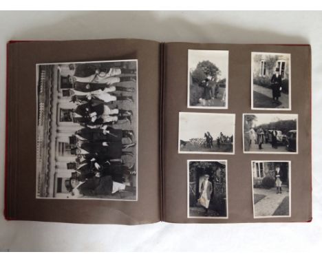 A vintage photograph album c1920-30s containing photographs of Equestrian sport & military. Includes horse racing & hunting e