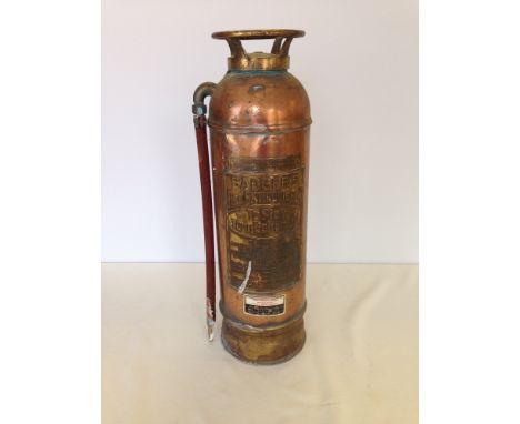 Vintage copper & brass Badgers Fire Extinguisher.