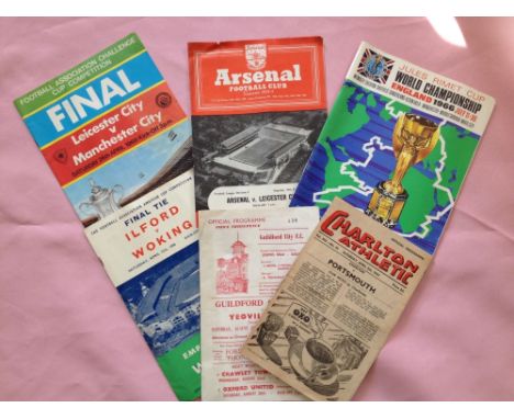 6 vintage football programmes to include FA cup final 1969, FA amateur cup final 1968, 1966 world cup tournament programme, C