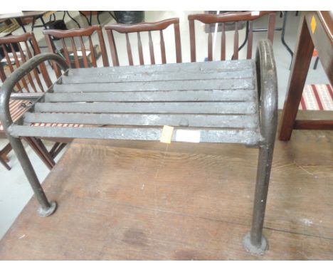A metal caravan step