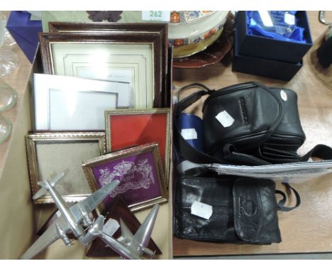 A selection of cameras and curios including Minolta Riva Zoom