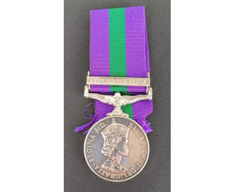 A General Service medal 1918-62, 23210 948 Pte M H C Campbell Camerons, with an Arabian Peninsula clasp Provenance: On Instru
