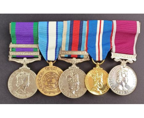 A group of five medals, awarded to 24554986 L Cpl S R Bronsdon Royal Anglian, comprising a Campaign Service medal 1962-2007**