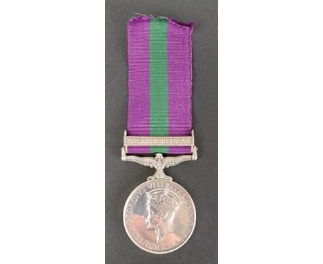 A General Service medal 1918-62, awarded to 14451749 Tpr T Reynolds RAC, with SE Asia 1945-46 clasp  Provenance: On Instructi