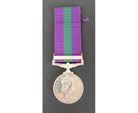 A General Service medal 1918-62, awarded to 22807546 Pte R A Black RPC, with Near East clasp  Provenance: On Instructions of 