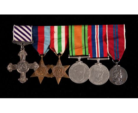 A group of six medals, awarded to F/L R G C Russell (86703 241 Squadron), comprising a Distinguished Flying Cross (DFC) (1945