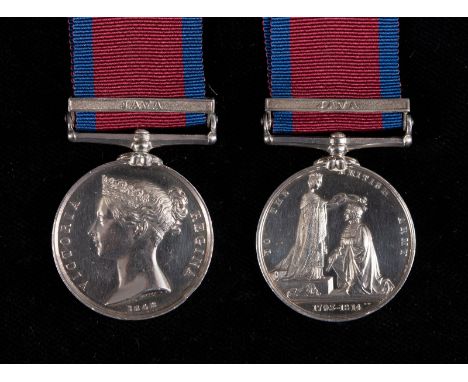 A Military General Service medal 1793-1814, R Cullington Serjt 14th Foot, with Java clasp,&nbsp;with copy documentation Prove