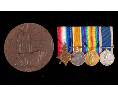 A group of four medals, awarded to 357746 A G Boggust Ch Sh Ck HMS Queen Mary, comprising a 1914-15 Star trio, and a LS &amp;