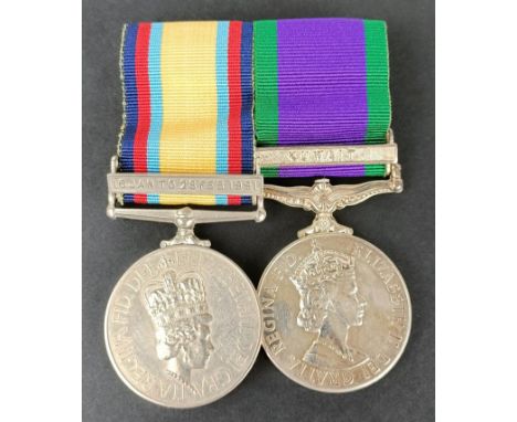 A pair of medals, awarded to LS (MW) M Lambert D124114H RN, comprising a Gulf medal, with 16 Jan to 28 Feb 1991 clasp, and a 