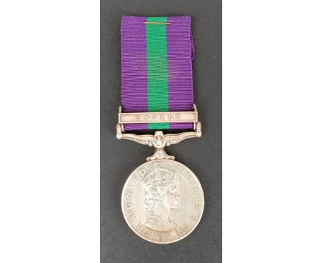 A General Service medal 1918-62, awarded to 23274880 Spr R R Matthews RE, with a Cyprus clasp, plus documentation&nbsp; Prove