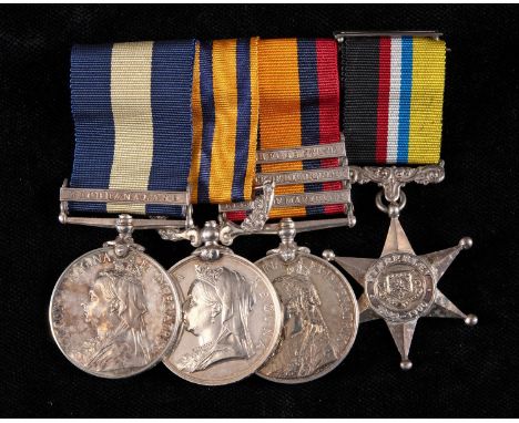 A group of four medals, awarded to 496 Pte H R Fullaway Kimberley Volunteer Regiment, comprising a Cape of Good Hope General 