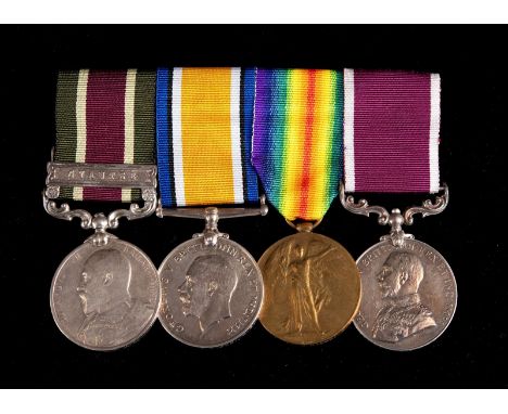 A group of four medals, awarded to 5655 L Cpl E Hicks R Fus, comprising a Tibet medal, with a Gyantse clasp, a British War Me