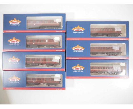 A group of BACHMANN OO gauge Thompson and Mk1 Suburban passenger coaches, all in BR maroon livery - VG/E in VG boxes (7)