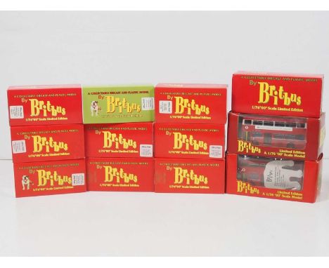 A group of 1:76 scale diecast buses by BRITBUS, all double-decker London Transport examples - E in G/VG boxes (12)