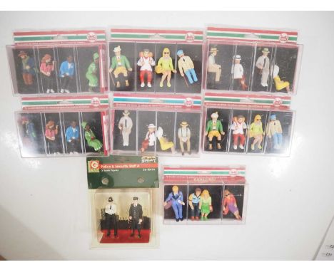 A group of LGB G scale figure packs together with a similar BACHMANN set - VG/E in VG boxes (8)