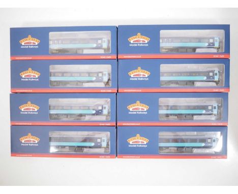 A rake of BACHMANN OO gauge Mk2 passenger coaches in DRS Compass livery, all Bachmann Collectors Club limited editions, to in