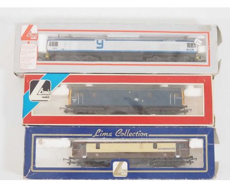 A group of LIMA OO gauge diesel and electro-diesel locomotives comprising class 73s in blue and Pullman liveries and a class 