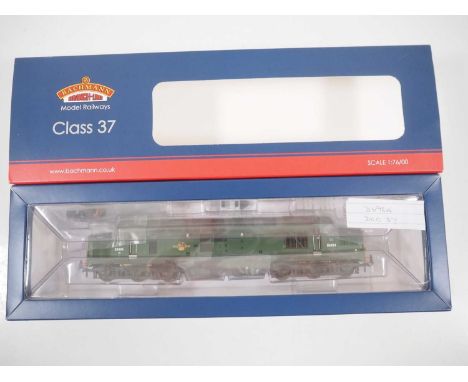 A BACHMANN OO gauge 32-782A class 37 diesel locomotive in BR green, vendor advises DCC fitted - VG/E in VG box