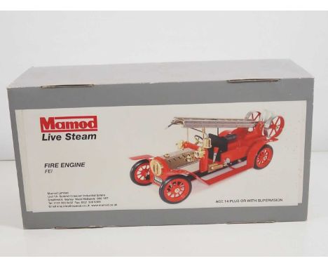 A MAMOD FE1 live steam operated Fire Engine model, appears to be unsteamed, but with slight surface corrosion to some parts f