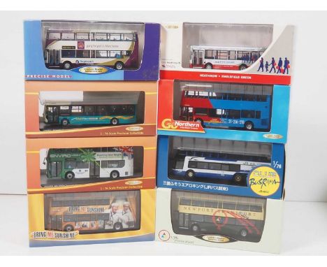 A group of 1:76 scale diecast buses by CREATIVE MASTER NORTHCORD, comprising provincial British operators and one Japanese ex