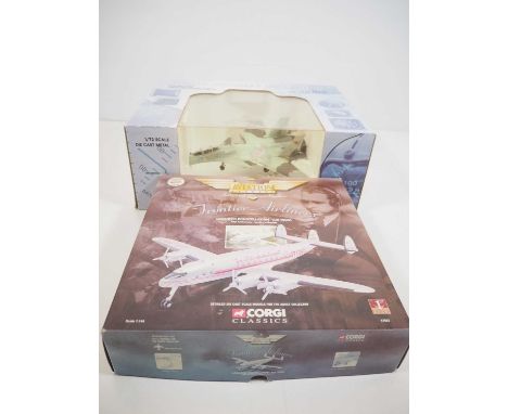 A pair of diecast model planes comprising a CORGI Aviation Archive 1:144 scale Lockheed Constellation and a GAINCORP 1:72 sca