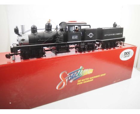 A SPECTRUM G scale 82697 3-truck Shay steam locomotive in 'Little River Lumber' black livery DCC sound fitted - VG in G/VG bo