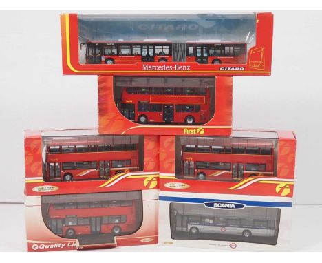 A group of 1:76 scale diecast buses by CREATIVE MASTER NORTHCORD, all modern London based examples including a Citaro bendi-b