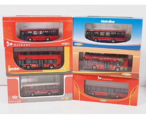 A group of 1:76 scale diecast buses by CREATIVE MASTER NORTHCORD, all modern London based examples - E in VG/E boxes (6)