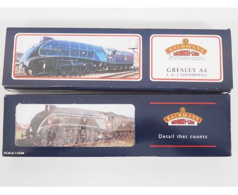 A pair of BACHMANN OO gauge Class A4 steam locomotives comprising 31-955 'Dominion of New Zealand' in BR green and 31-959 'Mi