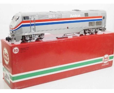 An LGB G scale 20490 Amtrak Genesis Phase 3 diesel locomotive numbered 76, with instructions - VG in G/VG box