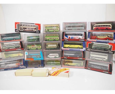 A group of 1:76 scale diecast buses by CORGI OOC, from provincial British operators, mostly boxed (two unboxed, one in promot