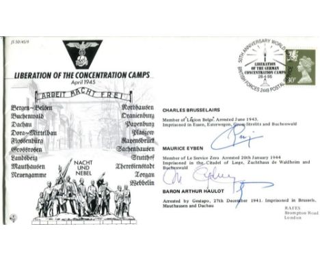 SECRET ARMY: 50th anniversary events of WWII cover, JSCC series Liberation of the Concentration camps, signed by Belgian resi