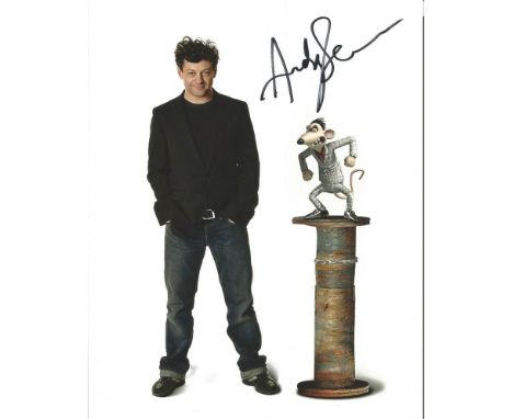 Andy Serkis 10x8 signed colour photo pictured alongside his character from flushed away. Andrew Clement Serkis, born 20 April