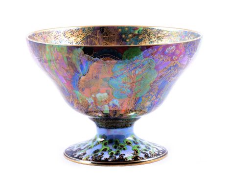 Daisy Makeig-Jones for Wedgwood, a Fairyland Lustre Melba centre bowl, circa 1920, the exterior decorated in the 'Garden of P